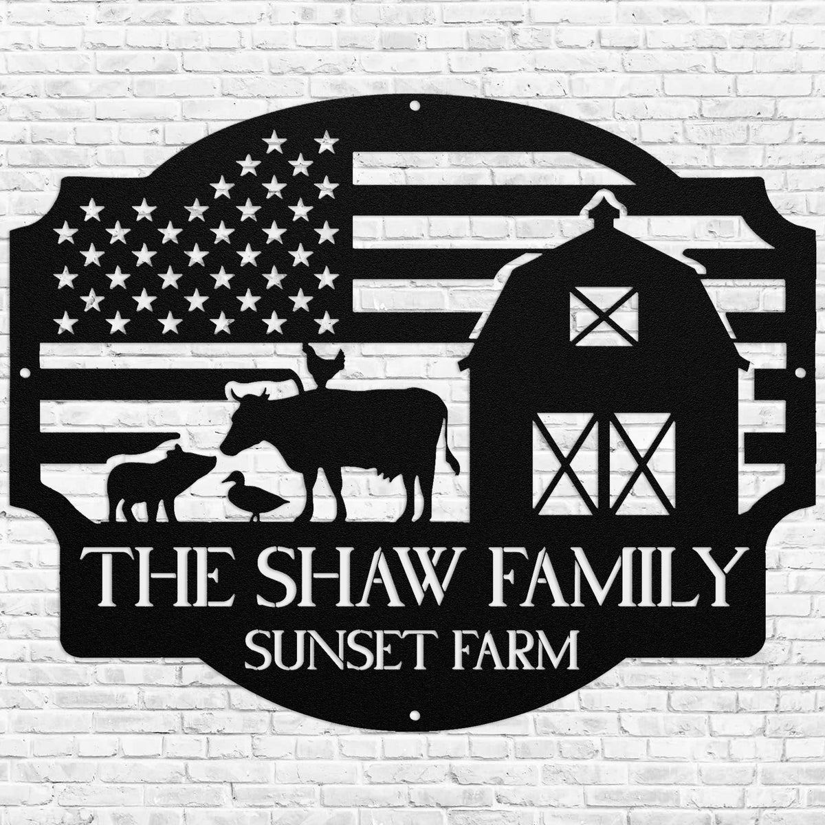 Personalized Farm Flag Sign