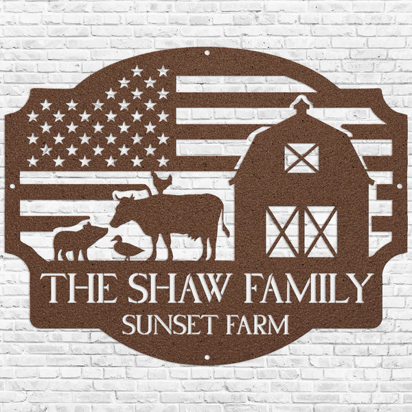 Personalized Farm Flag Sign