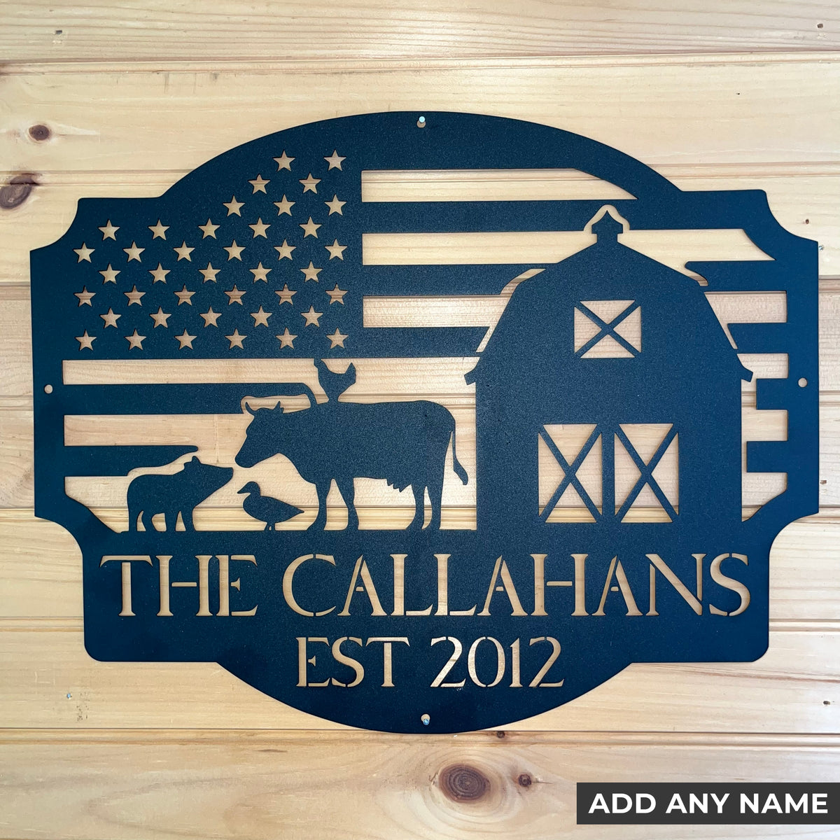 Personalized Farm Flag Sign