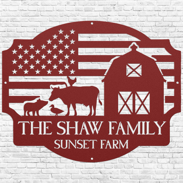 Personalized Farm Flag Sign