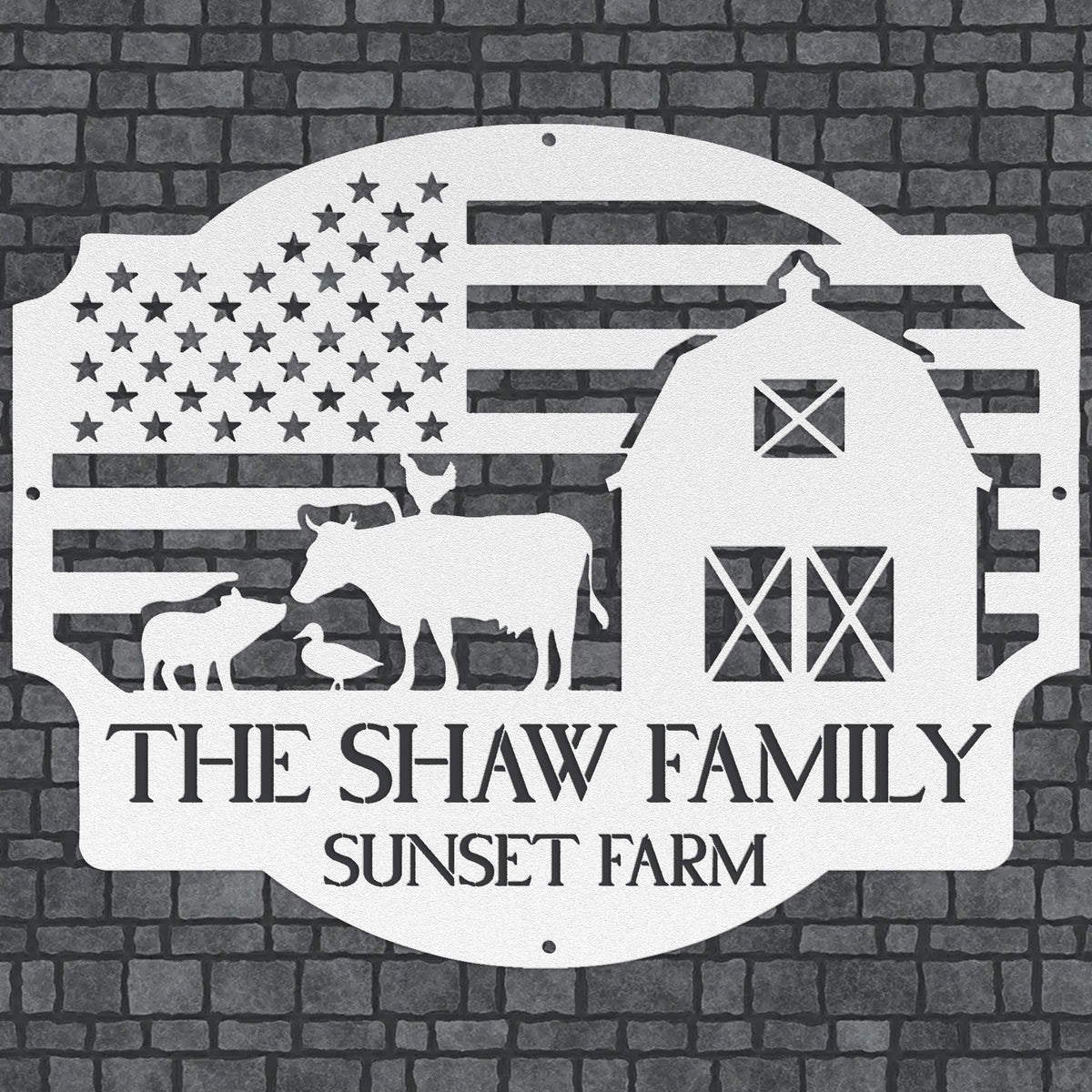 Personalized Farm Flag Sign