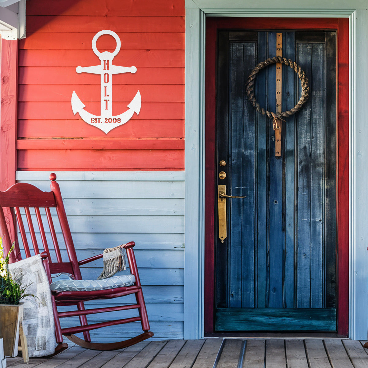 Anchor Family Sign (Last Name & Date)